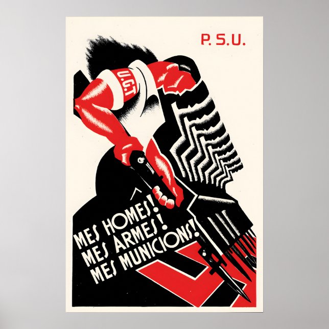 Spanischer Bürgerkrieg Poster Mehr Männer & Waffen (Vorne)