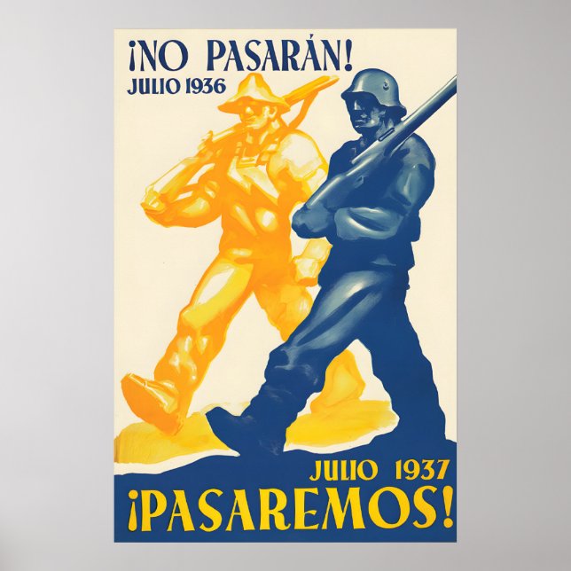 Spanischer Bürgerkrieg Propaganda Plakat No pasara (Vorne)