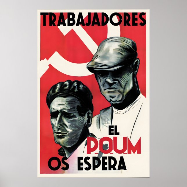Spanischer Bürgerkrieg Propagandaplakat Arbeiter,  Poster (Vorne)