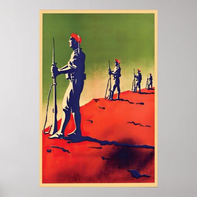 Spanischer Bürgerkrieg Propagandaplakat Baskisch Poster (Vorne)