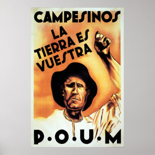 Spanischer Bürgerkrieg Propagandaplakat Bauern, di Poster
