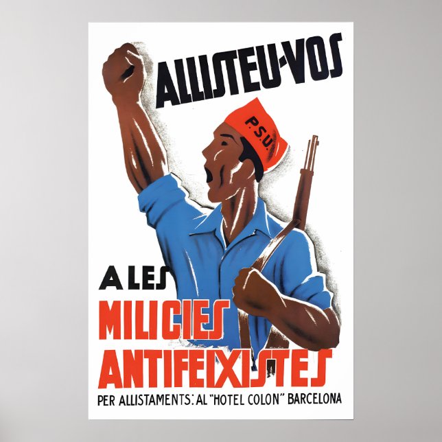 Spanischer Bürgerkrieg Propagandaplakat  Beitreten Poster (Vorne)