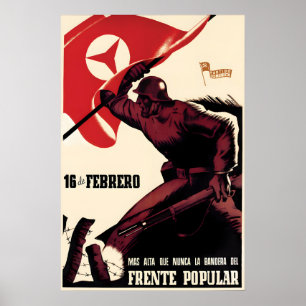 Spanischer Bürgerkrieg Propagandaplakat Die Flagge Poster