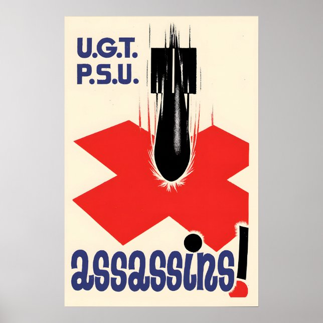 Spanischer Bürgerkrieg Propagandaplakat UGT PSU Poster (Vorne)