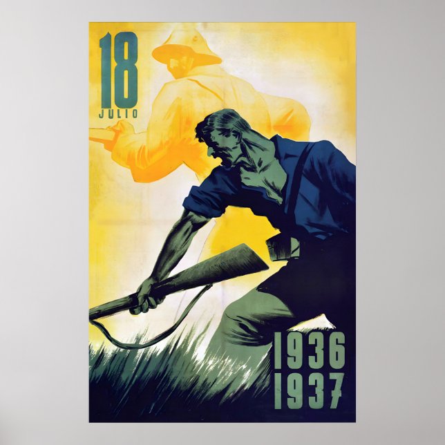 Spanischer Bürgerkrieg Propagandaposter CNT Kriegs Poster (Vorne)