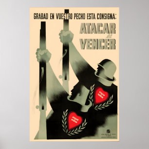 Spanischer Bürgerkrieg Propagandaposter Graviere d Poster
