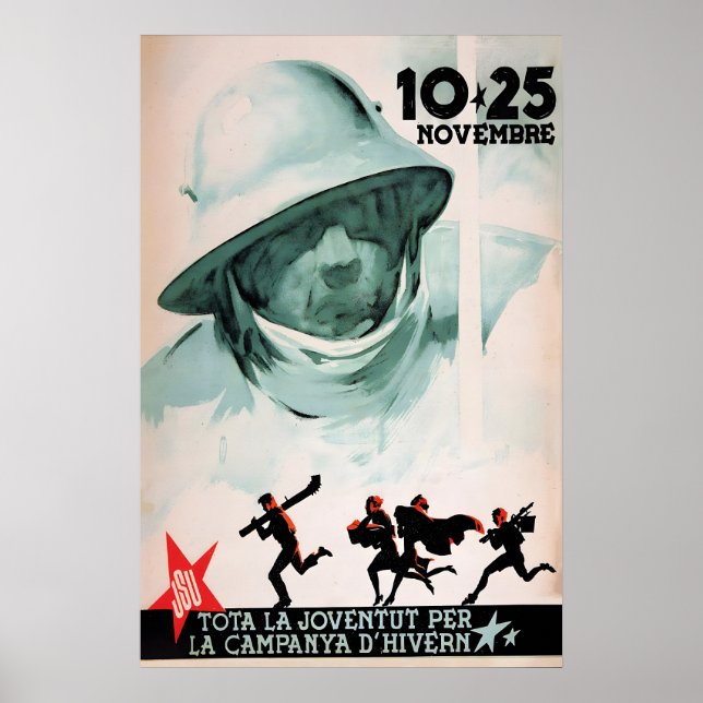 Spanischer Bürgerkrieg Propagandaposter JSU Winter Poster (Vorne)
