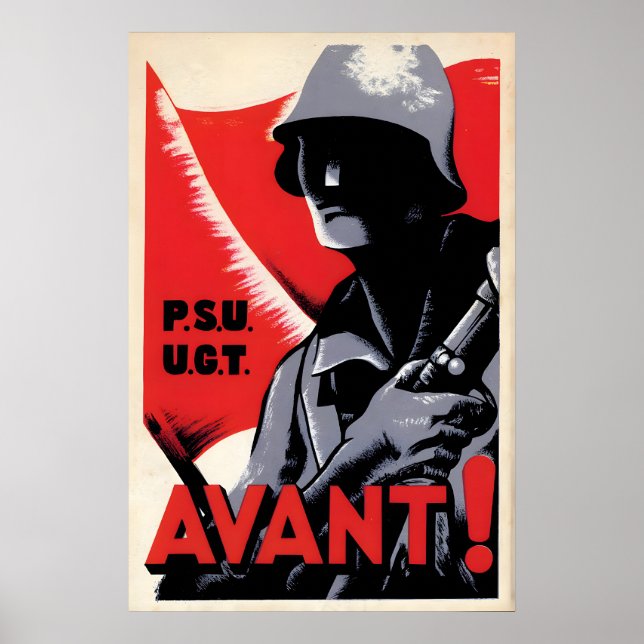 Spanischer Bürgerkrieg Propagandaposter PSU UGT Poster (Vorne)