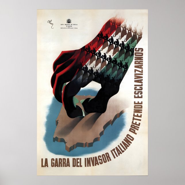 Spanischer Bürgerkrieg Propagandaposter  Verhinder Poster (Vorne)