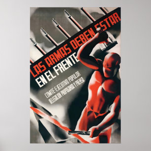 Spanischer Bürgerkrieg Propagandaposter  Waffen mü Poster