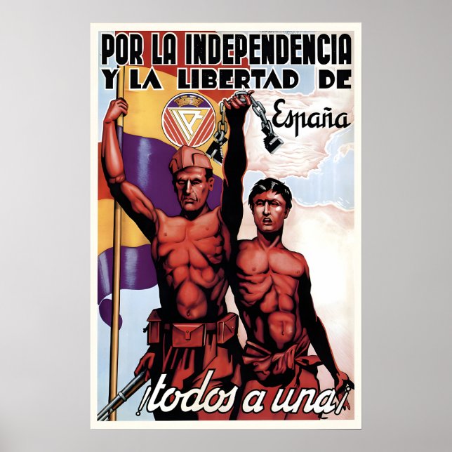 Spanischer Bürgerkrieg Volksfrontplakat Alle Poster (Vorne)