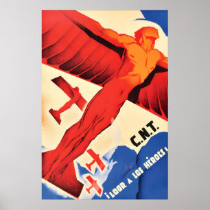 Spanischer Bürgerkriegsposter CNT Ehre unseren Hel Poster