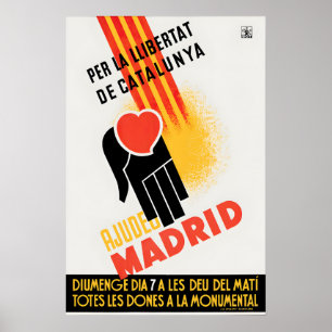 Spanischer Bürgerkriegsposter Freiheit für Katalon Poster