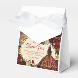 Spanischer Burgund floraler Rustikaler Holz Mis Qu Geschenkschachtel