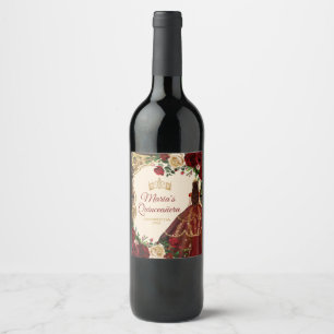 Spanischer Burgund floraler Rustikaler Holz Mis Qu Weinetikett