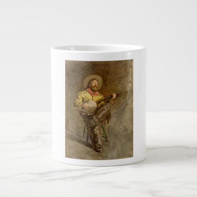 Spanischer Cowboy und Banjo Playing Trail Song Jumbo-Tasse (Vorderseite)
