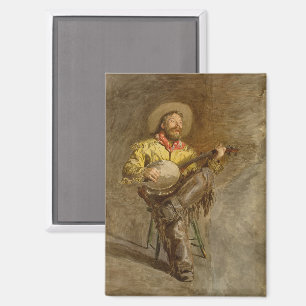 Spanischer Cowboy und Banjo Playing Trail Song Magnet