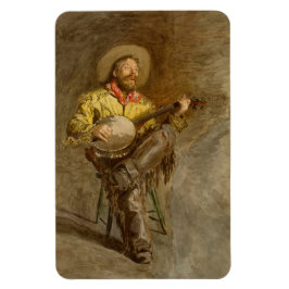 Spanischer Cowboy und Banjo Playing Trail Song Magnet