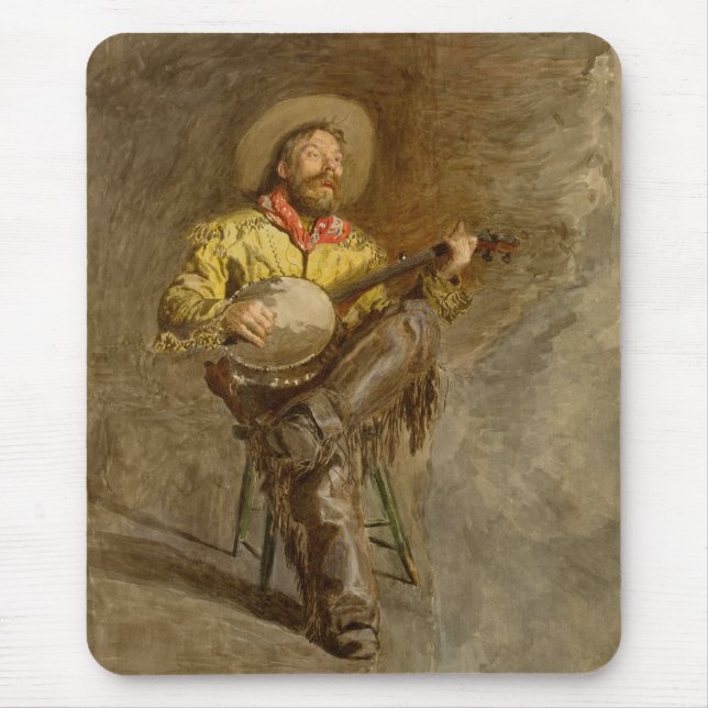 Spanischer Cowboy und Banjo Playing Trail Song Mousepad (Vorne)