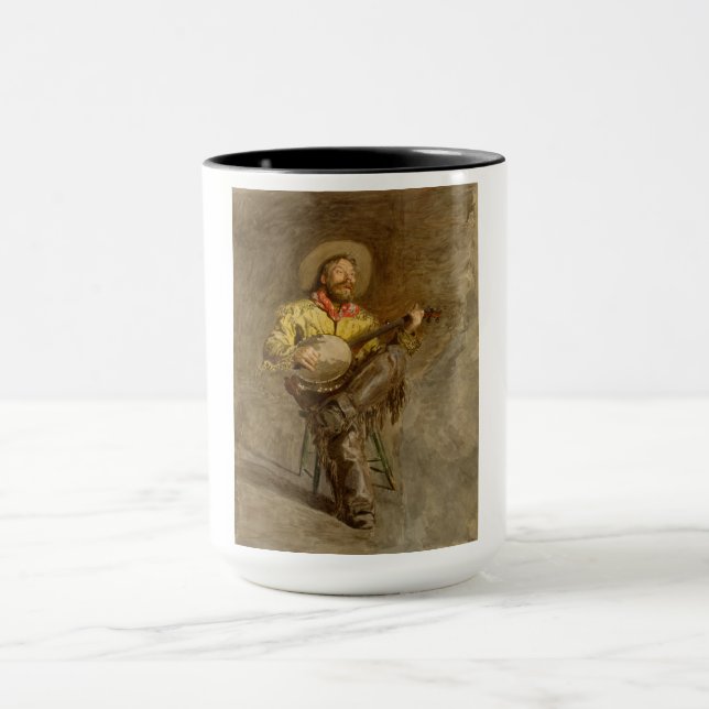 Spanischer Cowboy und Banjo Playing Trail Song Tasse (Zentrum)