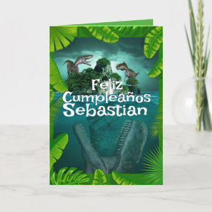 Spanischer Dinosaurier-Dschungel für Jungen zum Ge Karte