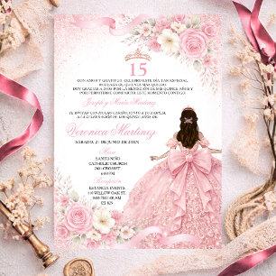 Spanischer Dusty Pink Charra Princess Floral 15 Ja Einladung
