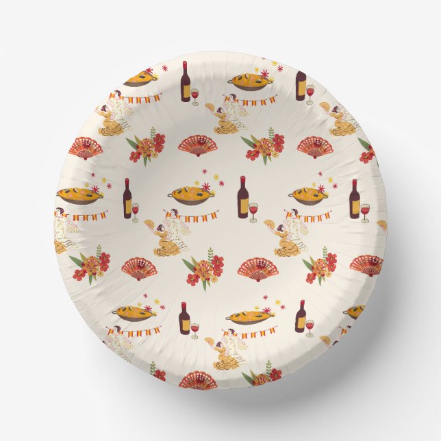Spanischer Fiesta-Stil Pappteller (Vorderseite)