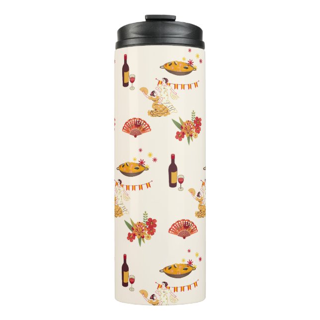 Spanischer Fiesta-Stil Thermosbecher (Vorderseite)