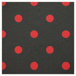 Spanischer Flamenco Rot und Schwarzer Polka Dot Stoff