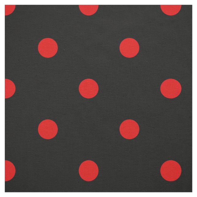 Spanischer Flamenco Rot und Schwarzer Polka Dot Stoff (Muster)