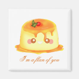 Spanischer Flan aus glattem und cremigem Karamell Magnet