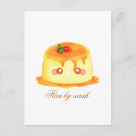 Spanischer Flan aus glattem und cremigem Karamell Postkarte