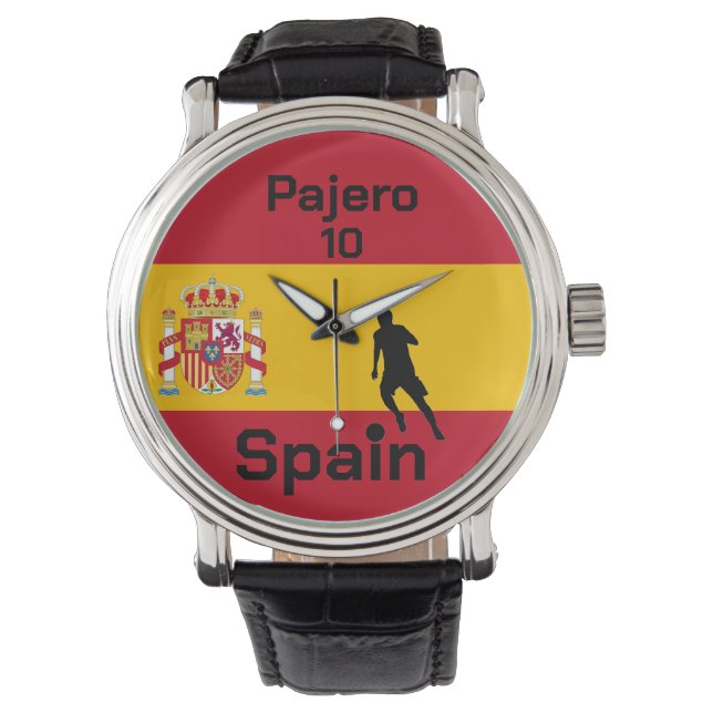 Spanischer Fußball, anpassbar Armbanduhr (Vorderseite)
