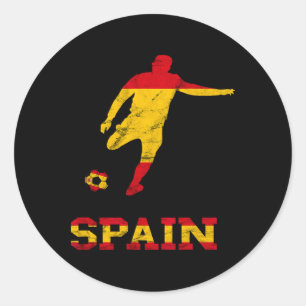 Spanischer Fußballspieler Spanien Flagge Espana Sp Runder Aufkleber