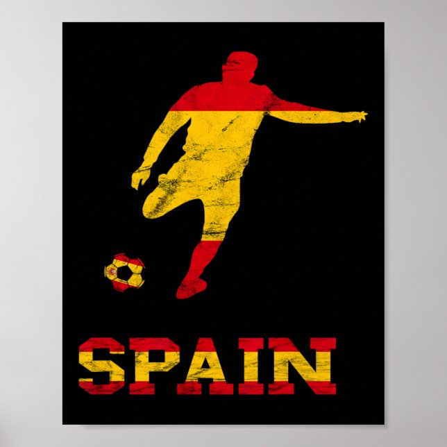 Spanischer Fußballspieler Spanienflagge Espana Spa Poster (Vorne)