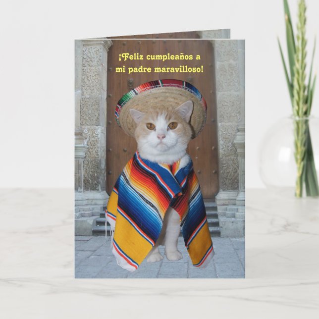 Spanischer Geburtstag für Vater Karte (Vorderseite)
