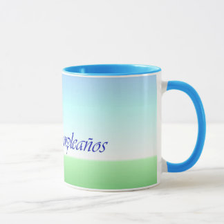 Spanischer Geburtstags-grün-blaue Wecker-Tasse Tasse