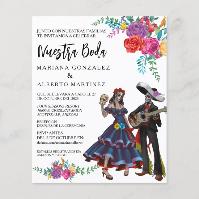 Spanischer Hochzeitstag Nuestra Boda Toter Tag (Vorderseite)