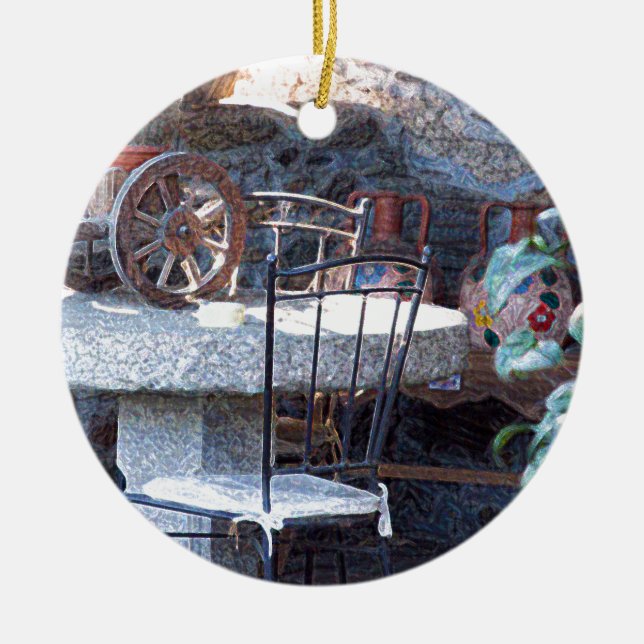 Spanischer Kaktus Stillleben Keramikornament (Vorne)