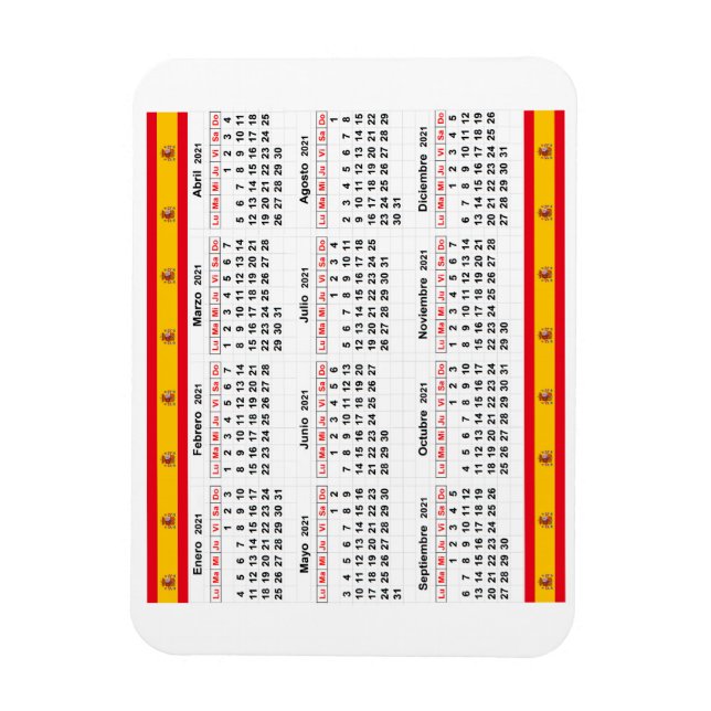 Spanischer Kalender 2021 Magnet (Vertikal)