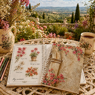 Spanischer Kolonialer Wiederaufbau Bougainvillea B Notizbuch