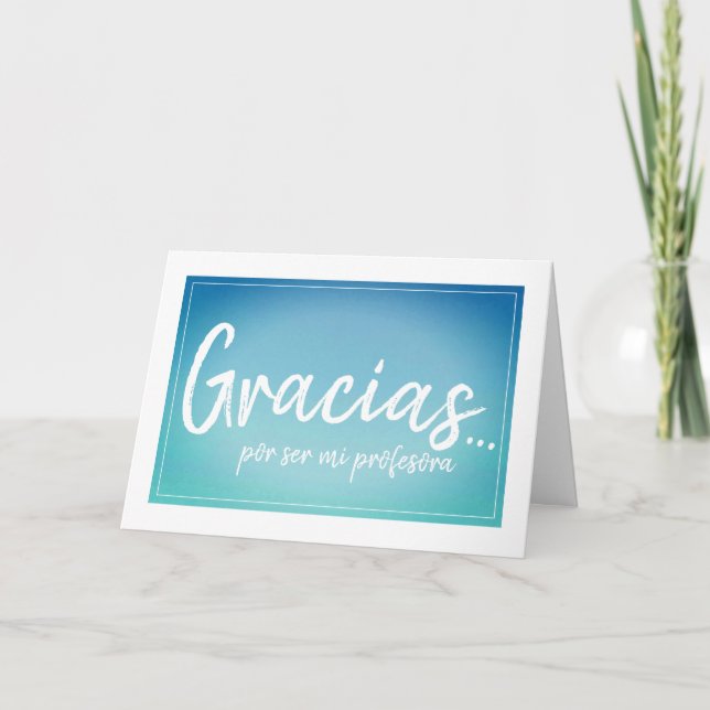 Spanischer Lehrer danken Ihnen zu kardieren Dankeskarte (Vorderseite)