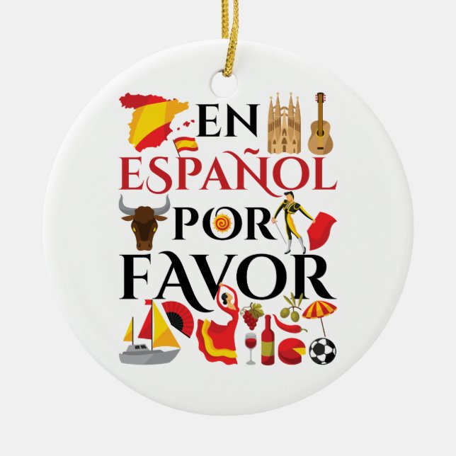 Spanischer Lehrer En Espanol Pour Gefallen Keramik Ornament (Vorne)