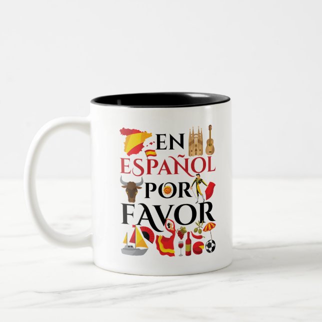 Spanischer Lehrer En Espanol Pour Gefallen Zweifarbige Tasse (Links)