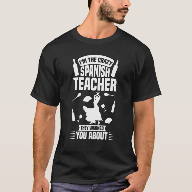 Spanischer Lehrer Spanien Flaggensprachunterricht T-Shirt (Vorderseite)