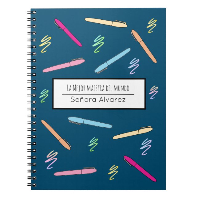 Spanischer Lehrer Vielen Dank Mejor Maestra del Mu Notizblock (Vorderseite)