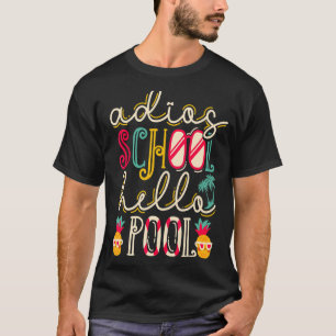 Spanischer letzter Tag der Schule Adios Schule Hal T-Shirt