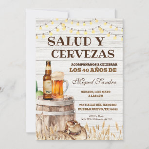 Spanischer mexikanischer Mann Bier Salud Einladung