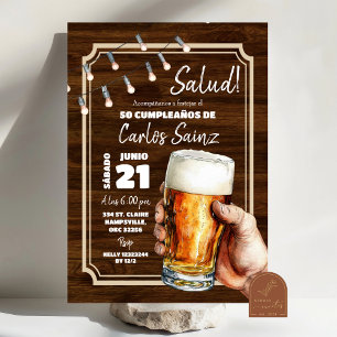 Spanischer mexikanischer Mann Bier Salud Geburtsta Einladung