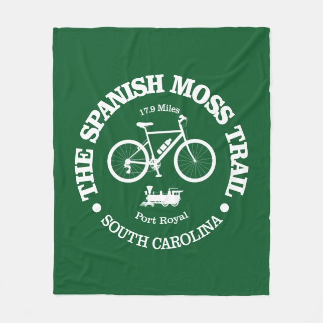 Spanischer Moosweg (Radfahren) Fleecedecke (Vorderseite)